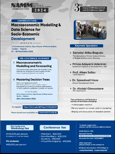 Namm Conference1 - The Nigerian Association Of Macroeconomic Modellers