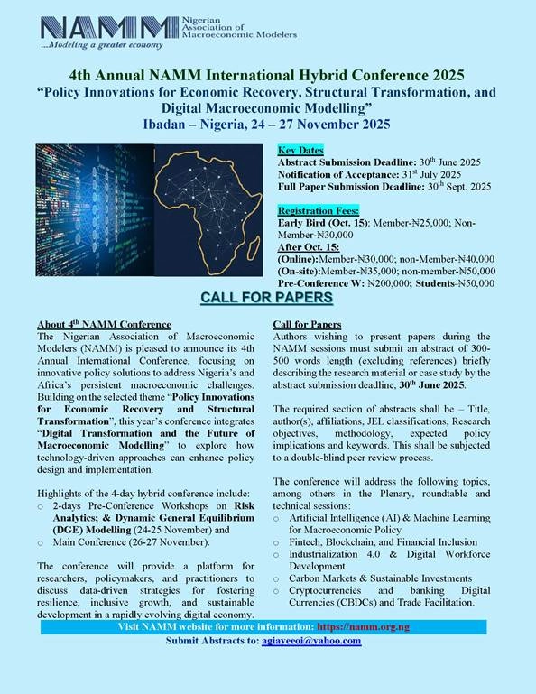 Conference 1 - The Nigerian Association Of Macroeconomic Modellers 4th Annual NAMM International Hybrid Conference, Nigeria_jpeg